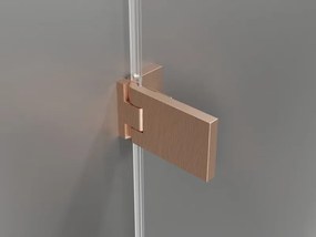 Mexen Lunar-F Duo vouwbare douchecabine 100 x 80 cm, transparant, geborsteld koper - 836-100L-080P-65-00