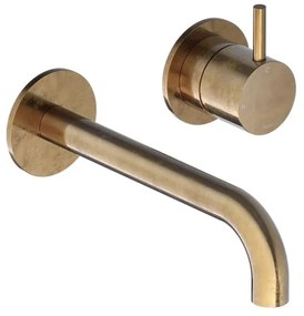 Hotbath Cobber Wastafelkraan inbouw - 18 cm uitloop - living colours - verouderd messing CB105EXT18AB HBCB105