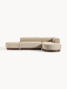 Modulaire hoekbank Natalie van teddy-bouclé