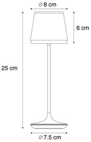 Buitenlamp met dimmer Tafellamp met dimmer rood incl. LED IP65 oplaadbaar met laadstation - Treble Modern IP65 Buitenverlichting rond Lamp