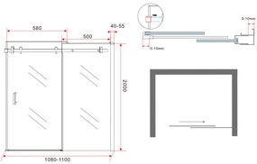 Mueller Basic Douchedeur 110cm ANTI-KALK