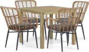 Tuinset 4 personen 90 cm Aluminium/Wicker Taupe De Laan Projects