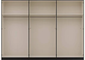 Goossens Kledingkast Easy Storage Ddk, Kledingkast 304 cm breed, 220 cm hoog, 4x glas draaideur en 2x spiegel draaideur midden