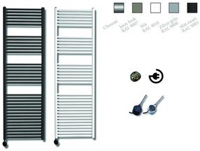 Sanicare Elektrische Design Radiator - 172 x 45 cm - 920 Watt - thermostaat chroom linksonder - zilver grijs HRLEC 451720/Z