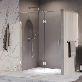 Brauer Void profielloze nisdeur 150cm met draaideur 70cm aan glas chroom