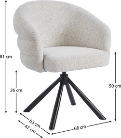 Moderne Draaibare Eetkamerstoel Beige
