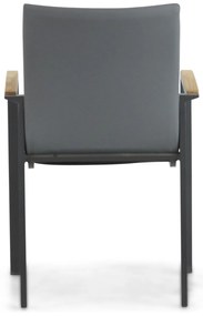 Tuinstoel stapelbaar Aluminium/textileen Grijs-antraciet Lifestyle Garden Furniture Brandon