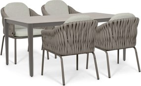 Tuinset 4 personen 180 cm Rope Taupe Santika Furniture Santika