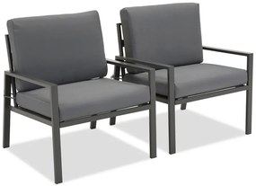 Set van twee Vigo Garden Point antraciet fauteuils