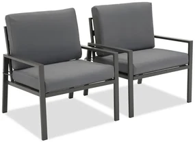 Set van twee Vigo Garden Point antraciet fauteuils