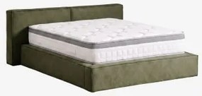 Bed Met Opklapbare Gestoffeerde Boxspring Lunari Stof Leger Groen & 160 X 200 Cm & 160 X 200 Cm - Janice - Sklum