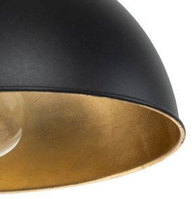 Smart hanglamp zwart met goud 3-lichts incl. Wifi A60 - Magnax