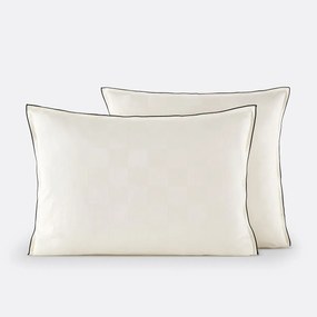 Kussensloop in gewassen satijnkatoen, Victor, dambord motief