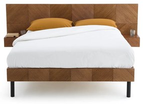 Bed met ingebouwde nachtkastjes en beddenbodem, Jérem