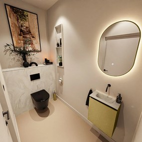 Mondiaz Ture DLux toiletmeubel 40cm oro met wastafel ostra midden zonder kraangat