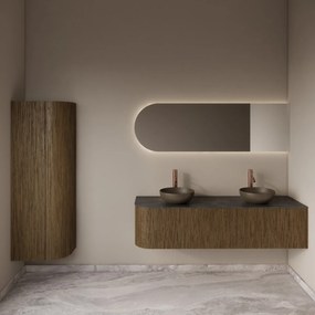 Gliss Design Alluro kolomkast 160cm met ronding rechts castle brown