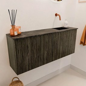 Mondiaz Joya DLux 100cm toiletmeubel shadow met wastafel faye rechts zonder kraangat lava