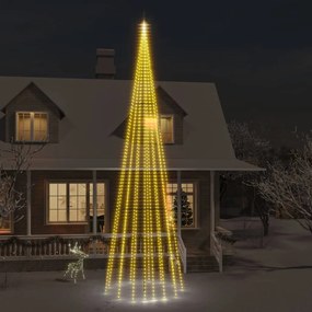 vidaXL Vlaggenmast kerstboom 1134 LED's warmwit 800 cm