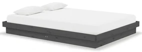 vidaXL Bedframe massief hout grijs 135x190 cm 4FT6 Double