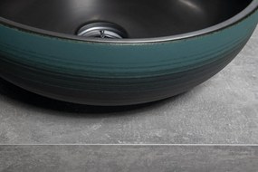 Sapho Priori waskom rond 40cm zwart-groen