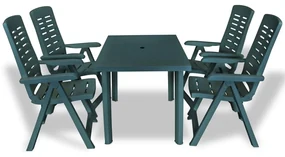 vidaXL 5-delige Tuinset kunststof groen