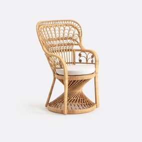 Fauteuil in gevlochten rotan Malu