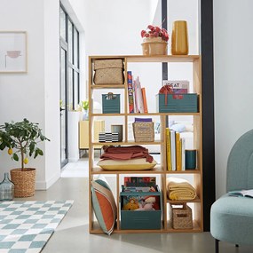 Asymmetrische boekenkast, gebeitst eiken, RYMO
