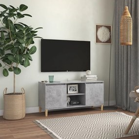 vidaXL Tv-meubel met massief houten poten 103,5x35x50 cm betongrijs