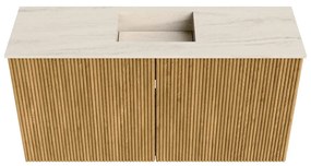 Mondiaz Joya DLux 80cm toiletmeubel oak met wastafel faye midden 1 kraangat meli