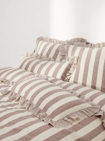 Gerimpeld dekbedovertrek Posie van linnen-katoen