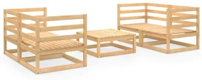 vidaXL 5-delige Loungeset massief grenenhout
