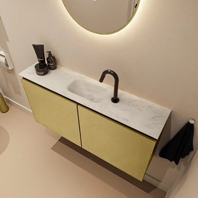 Mondiaz Ture DLux toiletmeubel 100cm oro met wastafel opalo midden met kraangat