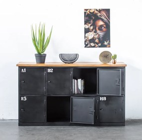 Dressoir locker Bruut 160 cm - Hardhout - Metaal - Giga Meubel - Industrieel & robuust