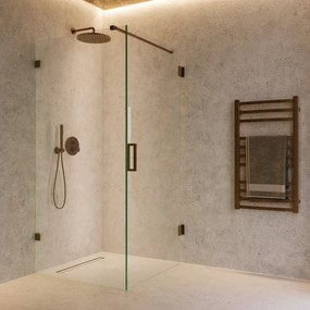 Saniclear Antique profielloze douchecabine 80x70cm met 70cm deur verouderd messing