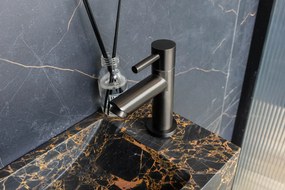 Saniclear Athens Portoro Gold fonteinset met rechte kraan in gunmetal