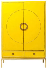 Kare Design Disk Gele Design Kast Met Goud - 120x55x180cm.