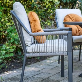 Garden Impressions Stevie tuinset 5-delig taupe - Tulli tuintafel Ø122x75 cm - light teak vironwood