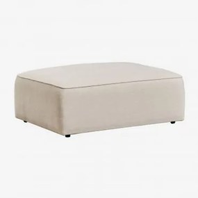 Gestoffeerde Poef Cardea Chenille Crèmebeige - Sklum