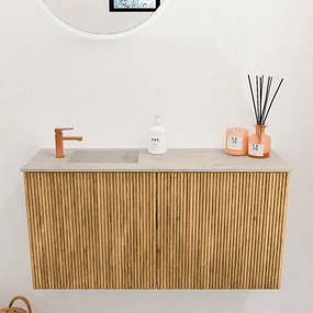 Mondiaz Joya DLux 80cm toiletmeubel oak met wastafel faye links 1 kraangat opalo
