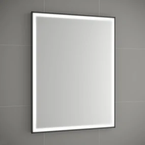 Muebles Amor spiegel met LED-verlichting en zwart frame 100x60cm