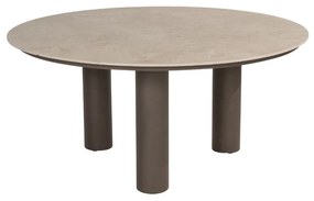 4 Seasons Outdoor Arizona tafel met rond keramisch blad zandkleur Ø 160 cm SALE Tuintafel bruin weerbestendig