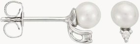 Oorbellen Trio Brillant van witgoud, met diamanten en parels