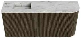 Mondiaz Joya DLux 90cm toiletmeubel ronding rechts shadow met wastafel faye links 1 kraangat glace
