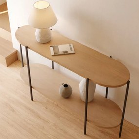 Kave Home Palmia Dubbelbladige Sidetable Ovaal - 140 X 40cm.