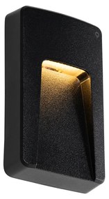 Set van 2 buiten wandlampen zwart rechthoekig incl. LED IP65 - Gem