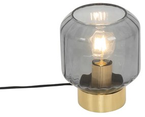 Moderne tafellamp messing met smoke glas - Stiklo Modern E27 rond Binnenverlichting Lamp