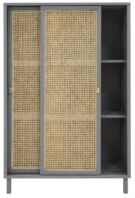 HKliving Webbing Webbing Kast Met Schuifdeuren Grijs - 95x40x140cm.