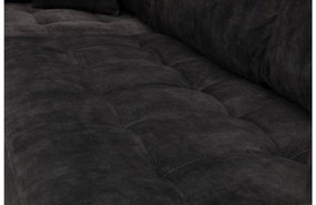 Goossens Bank Coco zwart, stof, 2,5-zits, stijlvol landelijk met ligelement links