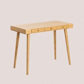 Takeo Bureau 100x50 Cm Van Bamboe Met Lades Natuurlijk - Sklum