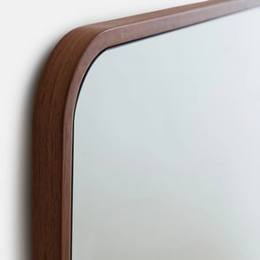 Rechthoekige spiegel, van notenhoutfineer, 42 x 120 cm, IODUS